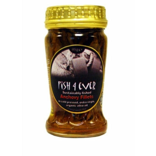 FISH 4 EVER Anchovies In Organic Olive Oil     Size - 12x95g
