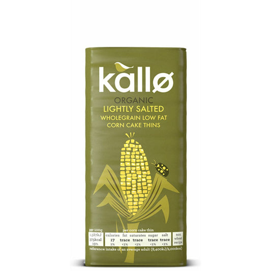 KALLO Org Corn Cake Thin Slice Salted    Size - 12x130g