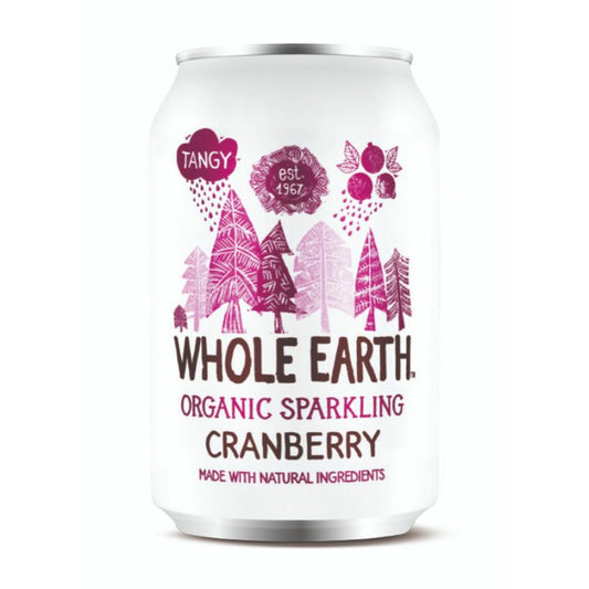 WHOLE EARTH Org Mountain Cranberry Drink Cans  Size - 24x330ml