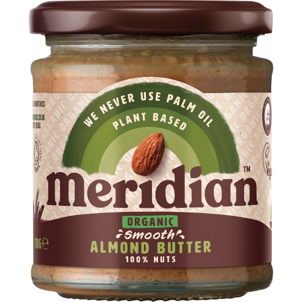MERIDIAN NUT BUTTERS Organic Smooth Almond Butter       Size - 6x170g