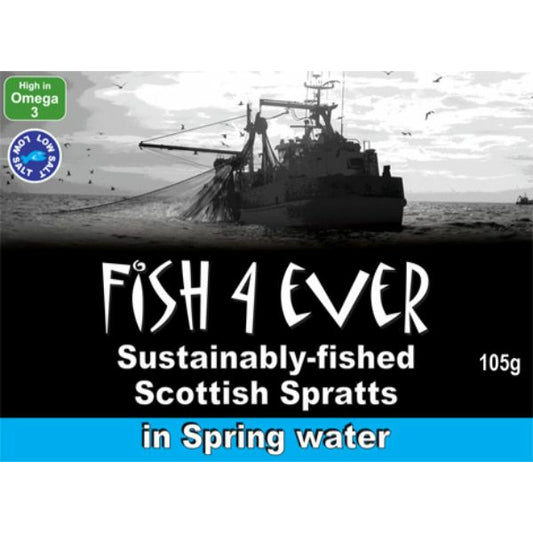 FISH 4 EVER Sprats In Spring Water             Size - 12x105g
