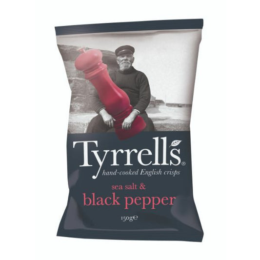 TYRRELLS CRISPS Sea Salt & Black Pepper            Size - 12x150g