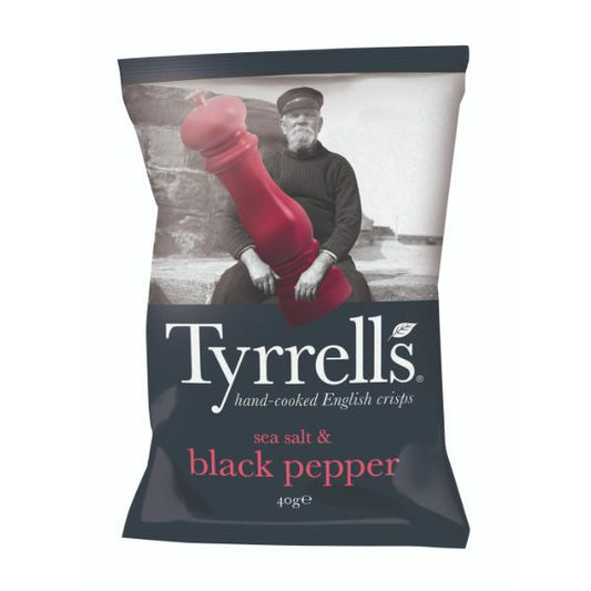 TYRRELLS CRISPS Sea Salt & Black Pepper            Size - 24x40g