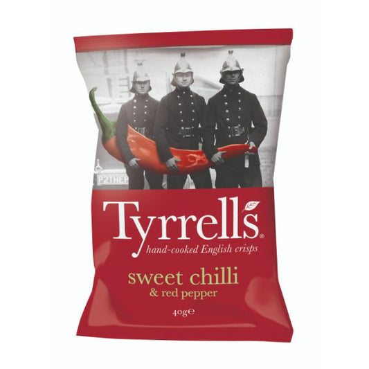 TYRRELLS CRISPS Sweet Chilli & Red Pepper          Size - 24x40g