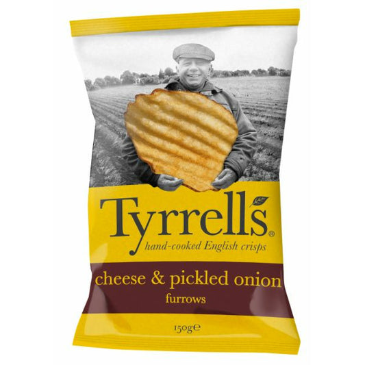 TYRRELLS FURROWS Cheese & Pickled Onion Furrow      Size - 8x150g