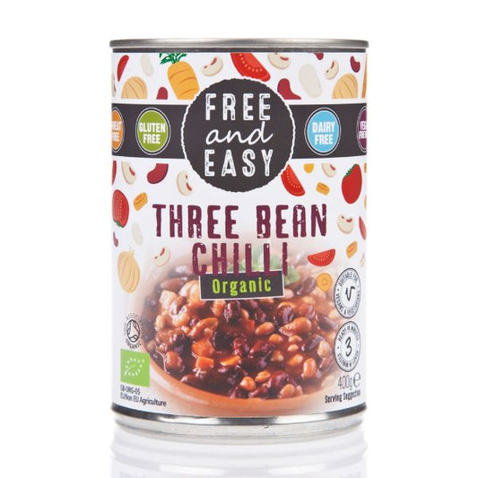 FREE & EASY Org Three Bean Chilli              Size - 6x400g