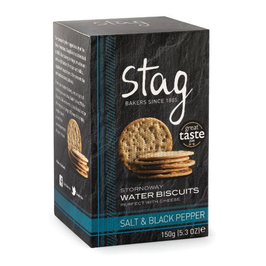STAG Sea Salt & Black Pepper Water Biscuits                     Size - 12x150g
