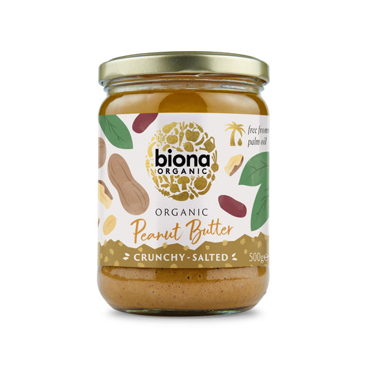 BIONA Peanut Butter Org Crunchy with Sea salt     Size  6x500g