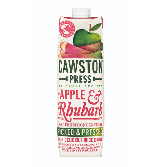 CAWSTON PRESS Pressed Apple & Rhubarb Juice      Size - 6x1Ltr