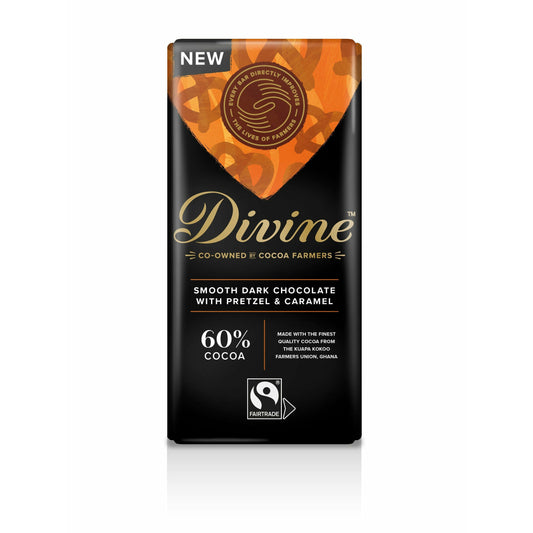 DIVINE  60% Dark Chocolate Pretzel & Caramel 