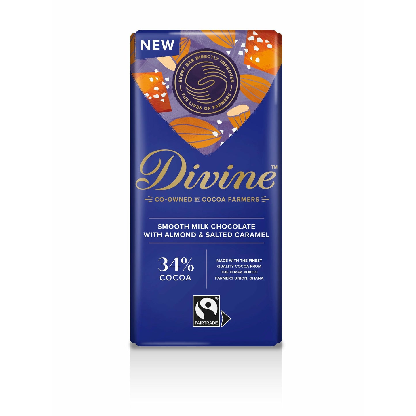 DIVINE  34% Milk Choc Almond & Salted Caramel