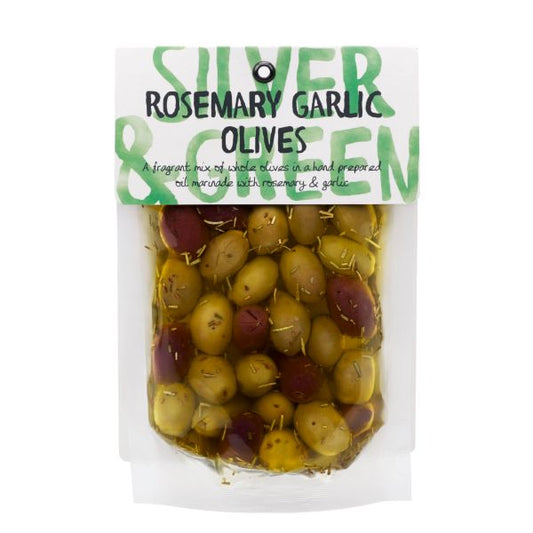 SILVER & GREEN Rosemary Garlic Whole Olives       Size - 6x220g
