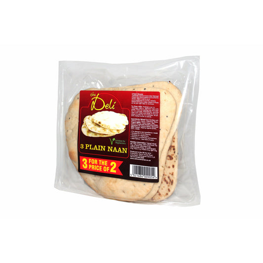 DELI CONTINENTAL Plain Naan Bread 3's               Size - 6x3's