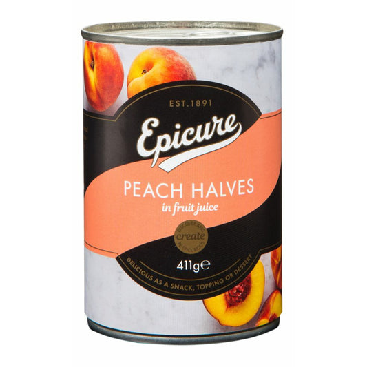 EPICURE Peach Halves in Fruit Juice        Size - 12x411g