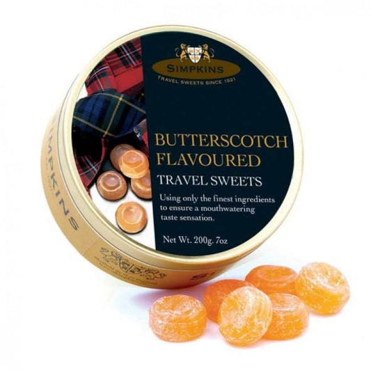 SIMPKINS TRAVEL SWEE Butterscotch Travel Sweets         Size - 6x200g