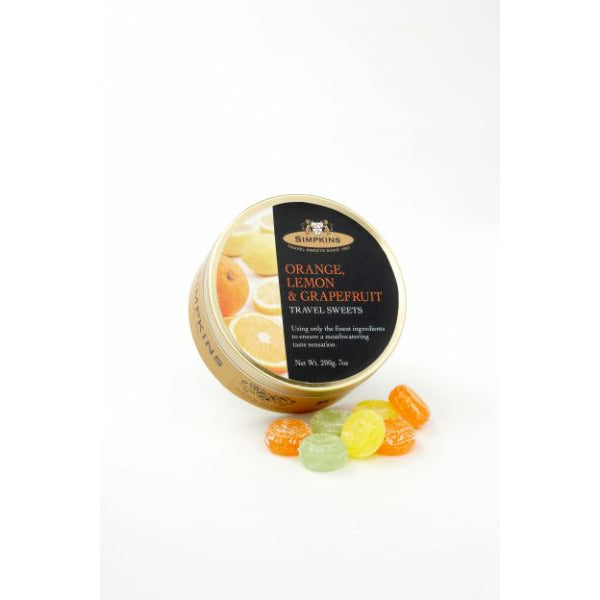 SIMPKINS TRAVEL SWEE Orange, Lemon & Grapefruit         Size - 6x200g