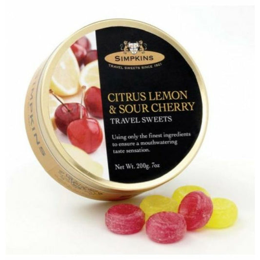 SIMPKINS TRAVEL SWEE Citrus Lemon & Sour Cherry         Size - 6x200g