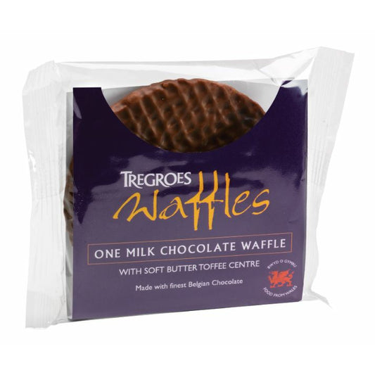 TREGROES WAFFLES Milk Chocolate Waffles Singles     Size - 12x1's