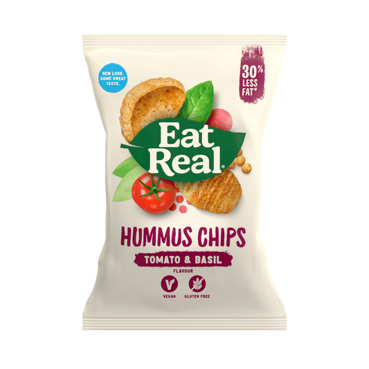 EAT REAL Hummus Tomato & Basil Chips                   Size - 10x135g
